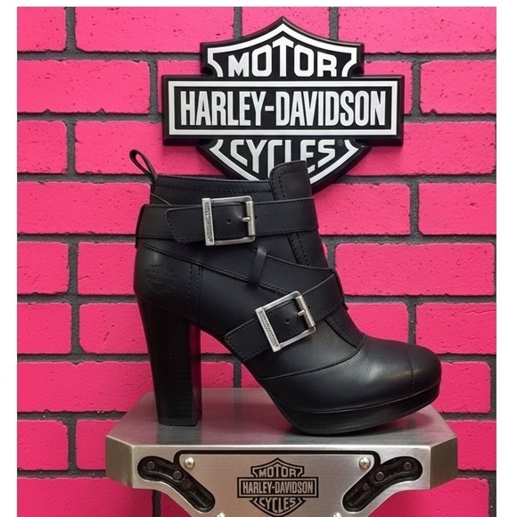 Harley-Davidson Shoes - Harley Davidson Ankle Boot Moto Chunky platform Heel Buckle Strap Sexy Msrp $165